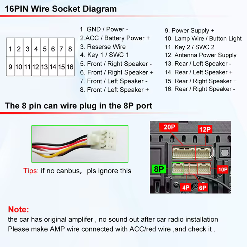 16pin Car Wiring Harness Adapt - Car Accessories Usa ulasan dan harga