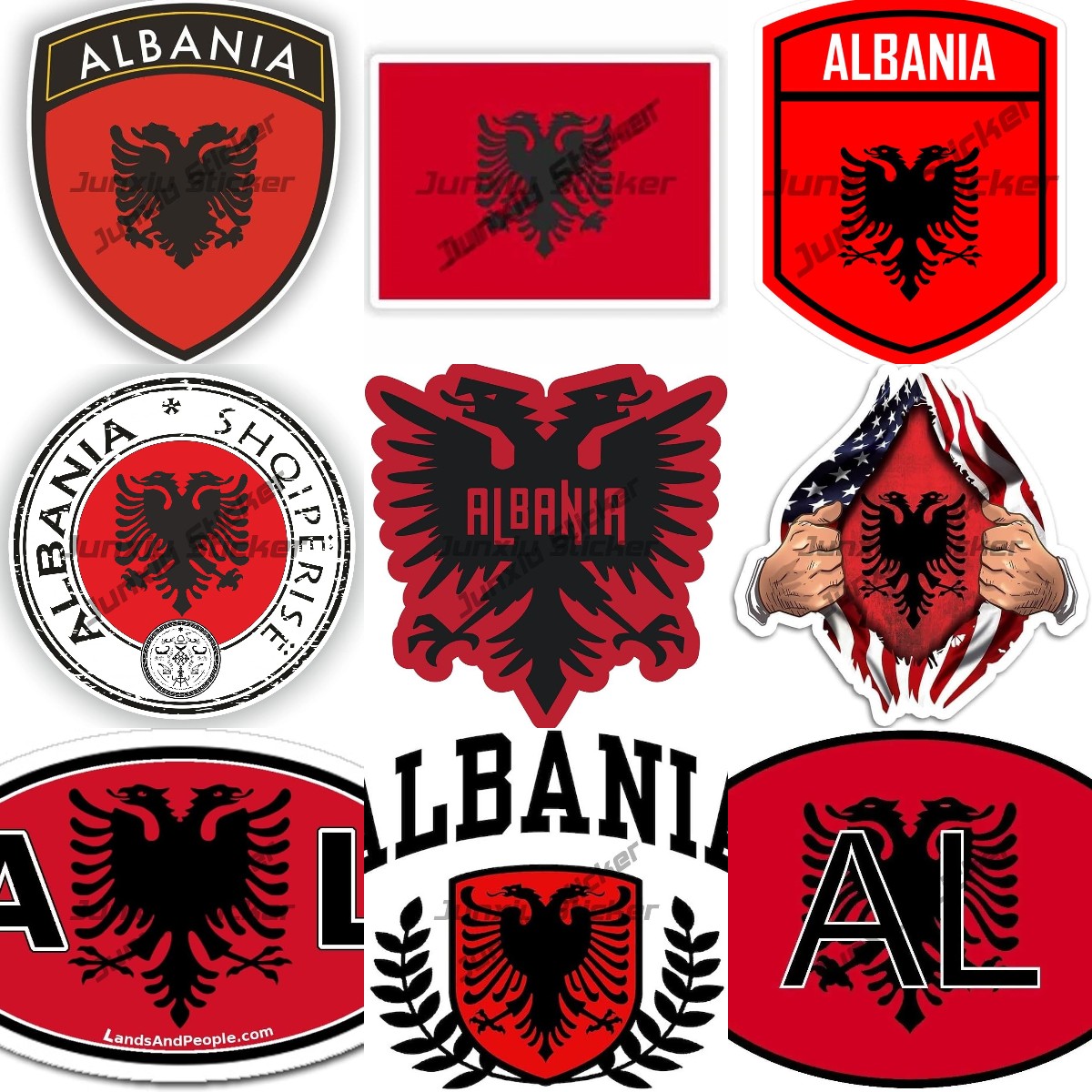 Albanian Flag Map Eagle Car St - Car Accessories Lebanon ulasan dan harga