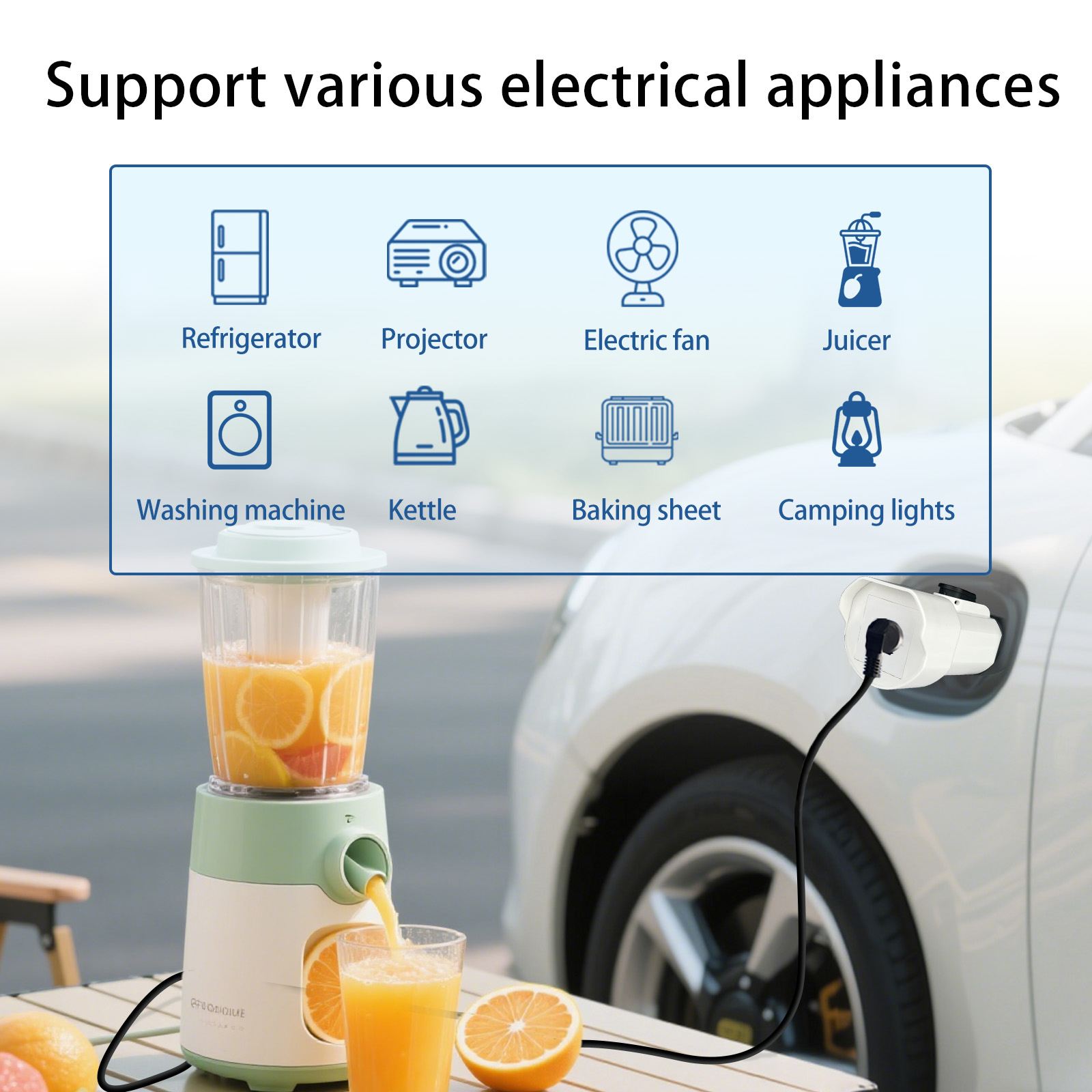 EVqiaoyi Type2 V2L Discharger  - Car Accessories Usa ulasan dan harga