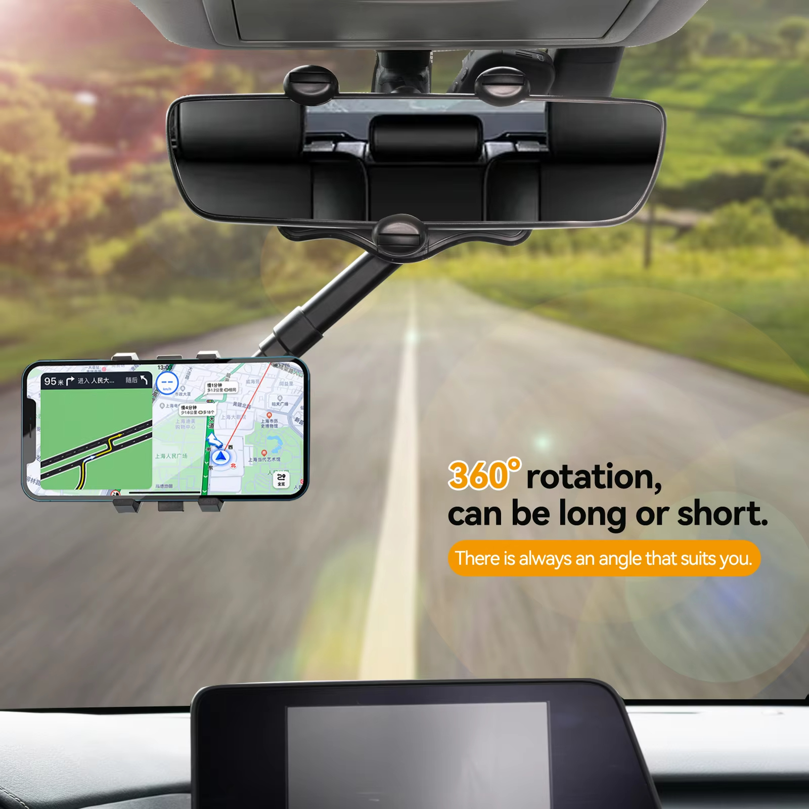 Adjustable Car Rearview Mirror - Car Accessories Phone Holder ulasan dan harga