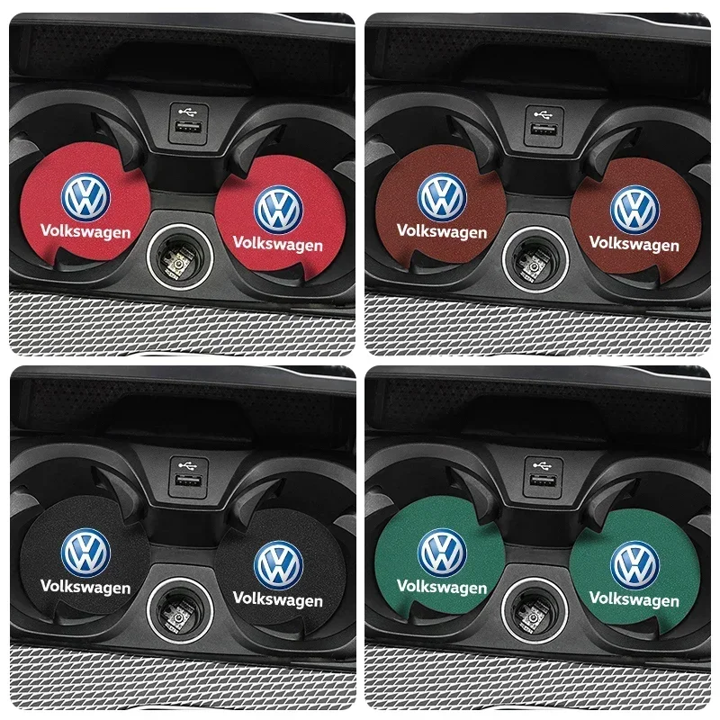 2Pcs Car Water Cup Mat Suede N - Car Accessories Logo ulasan dan harga