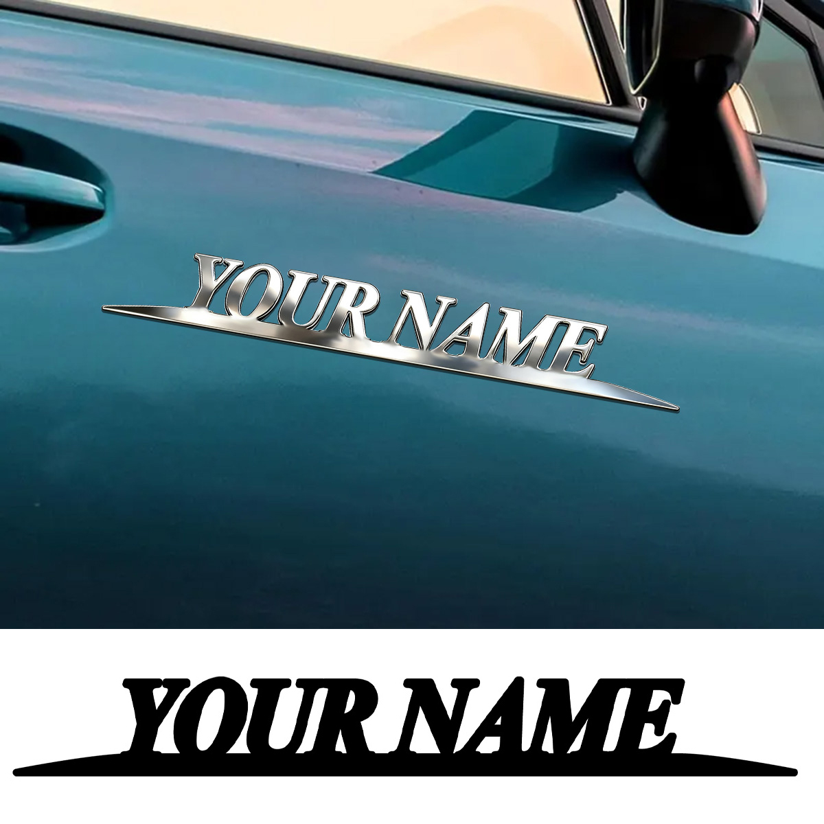 Metal Trendy YOUR NAME Sticker - Car Accessories Xmas ulasan dan harga