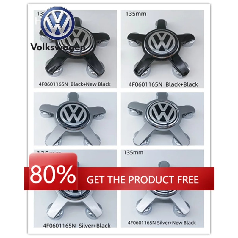 For VOLKSWAGEN 4pcs 135mm Volk - Car Accessories Logo ulasan dan harga