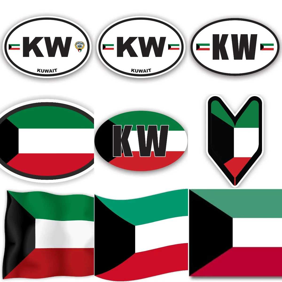 KW Kuwait Flag Emblem Creative - Car Accessories Kuwait ulasan dan harga