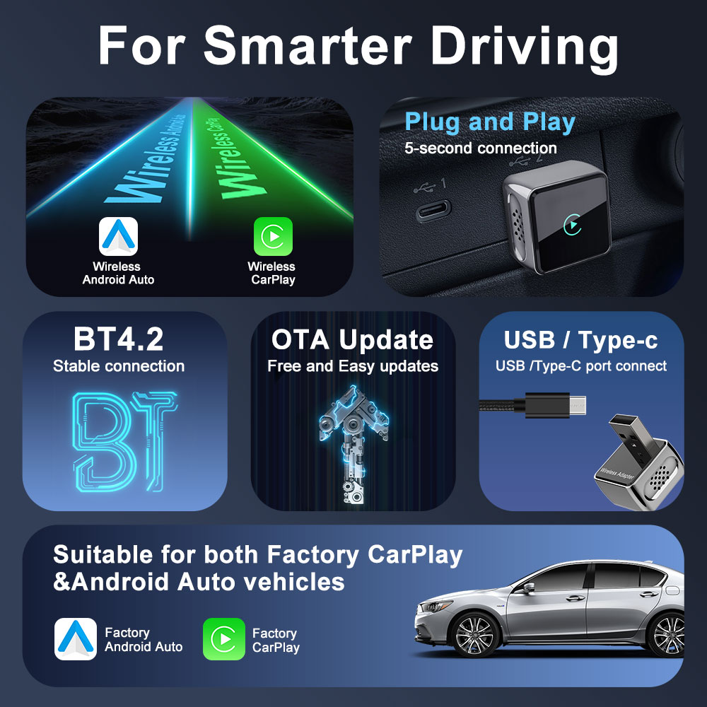 2 in 1 Wireless CarPlay Dongle - Car Accessories Usa ulasan dan harga