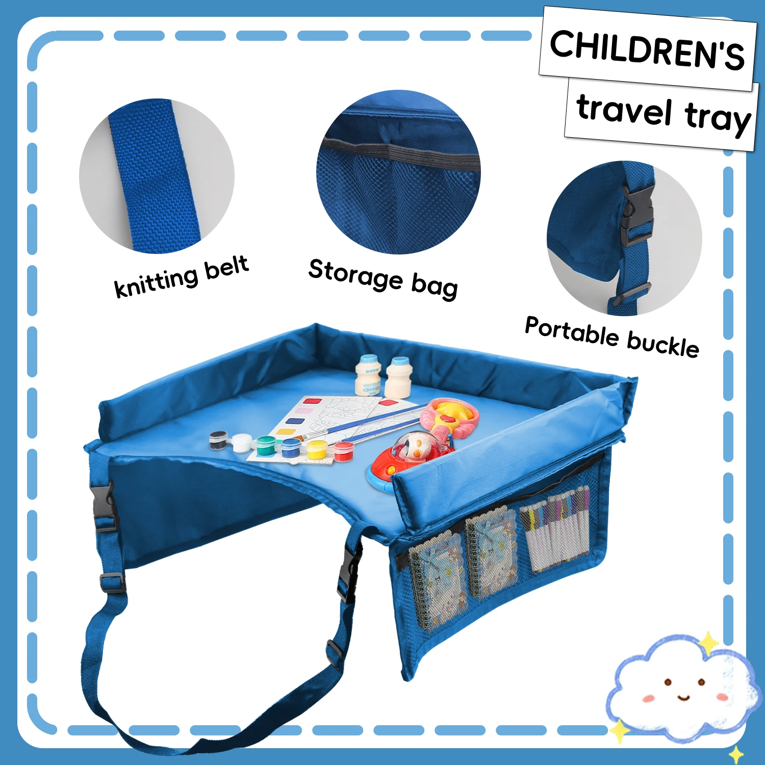 3-in-1 Kids Travel Tray with i - Back Seat Car Table ulasan dan harga