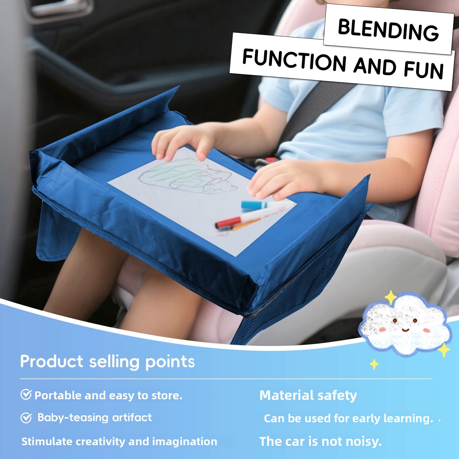 3-in-1 Kids Travel Tray with i - Back Seat Car Table ulasan dan harga